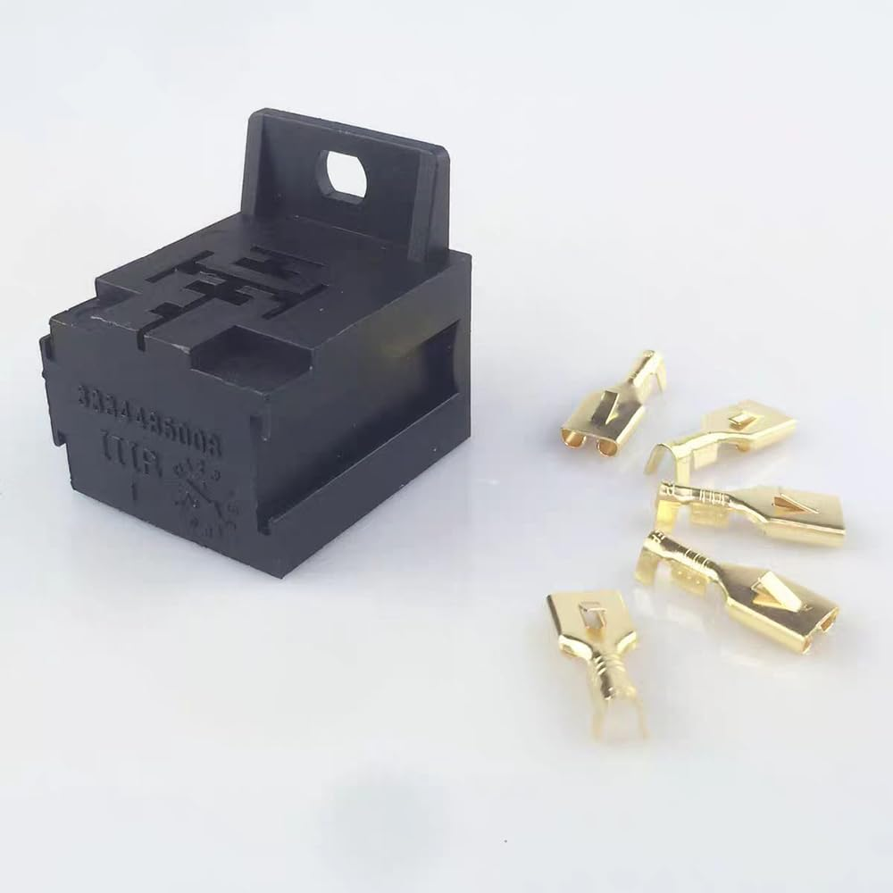 10 PCS Relay Base Holders, 12V/24V 30-80A 5 Pin Sockets with 50 Terminals 6.3Mm/0.24In Kits, Automobile Universal Replacement Accessories, for Most Cars, Trucks and Vans image number 2