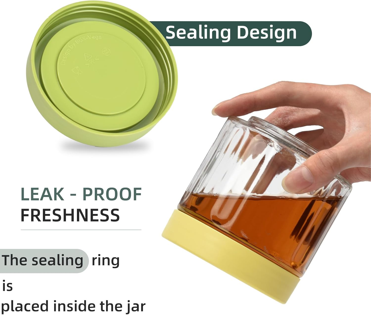 4-Pack 16Oz Overnight Oats Containers with Lids - Leakproof Airtight Mason Glass Jars for Meal Prep, Yogurt, Snacks & More - Bpa-Free Wide Mouth Containers-Two Green and Two Brown