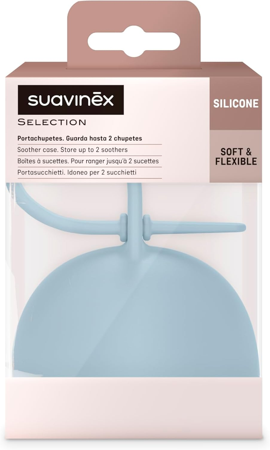 Suavinex Silicone Soother Holder Case, Color Essence Blue image number 5