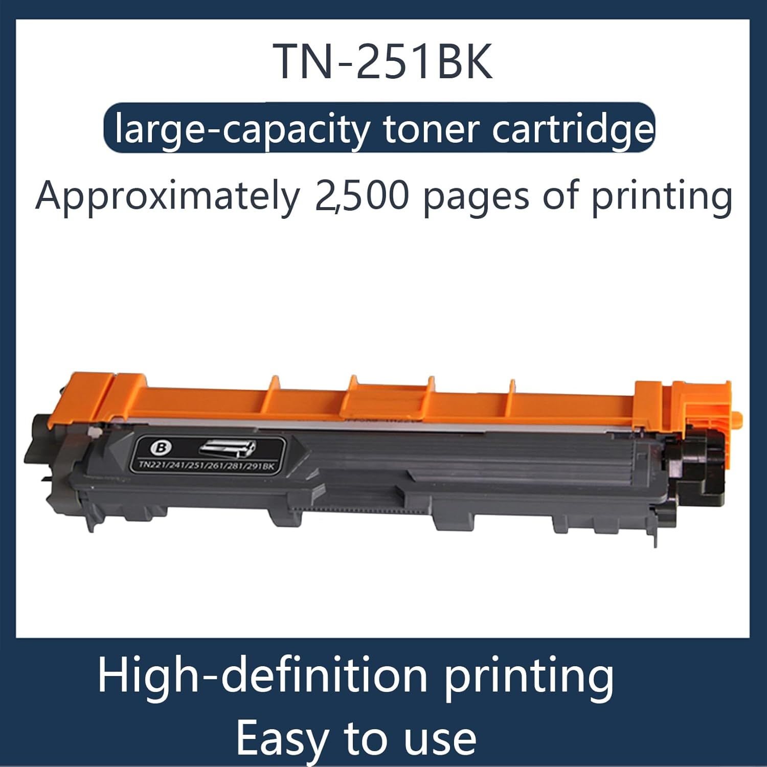 JOJOBE TN-251BK Compatible Toner Cartridge with Brother MFC-9335CDW 9340CDW 9140CDN 9330CDW HL-3150CDN 3170CDW DCP-9015CDW , 2500 Pages per Cartridge Black