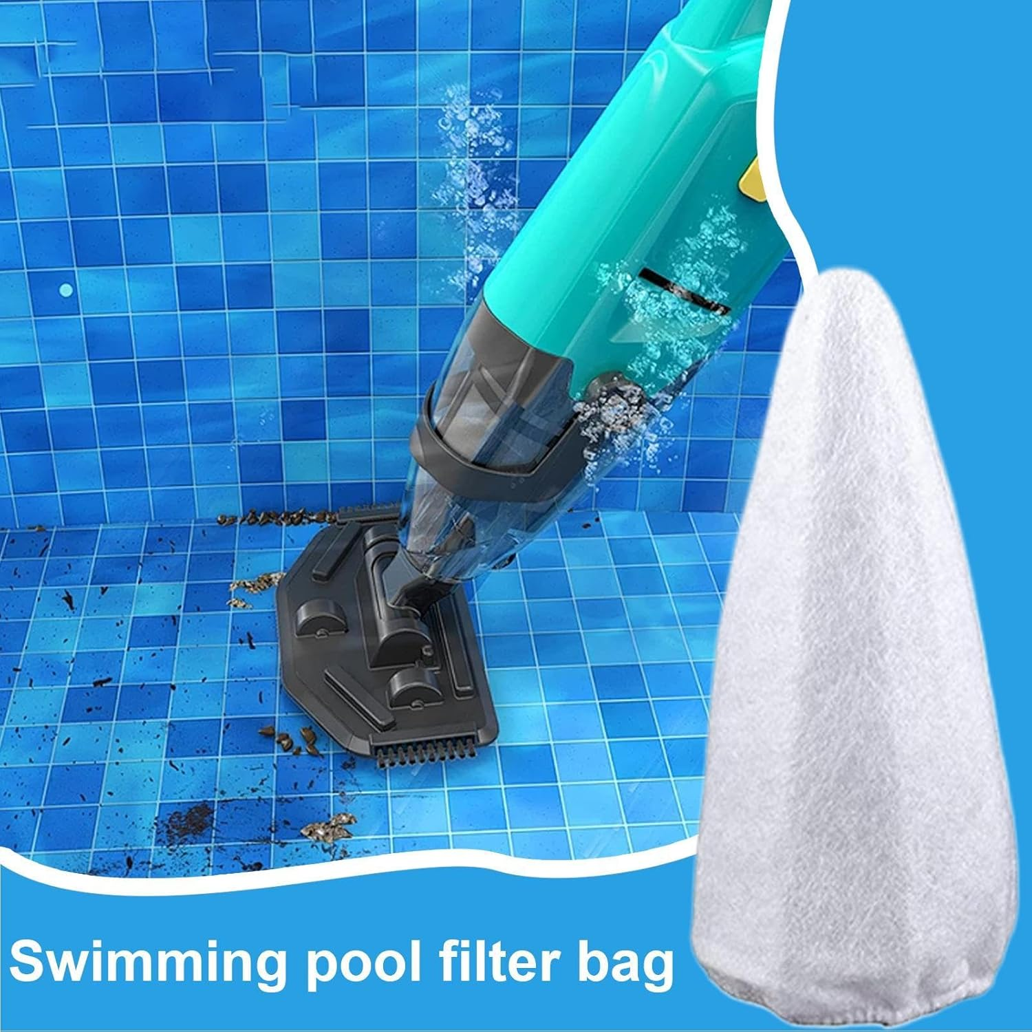 Pool Filter Bags | Fine Mesh Cleaning Vacuum Net | 5X Vacuum Filter Replacement Parts, All-Purpose Leaves Catcher for Swimming Pools