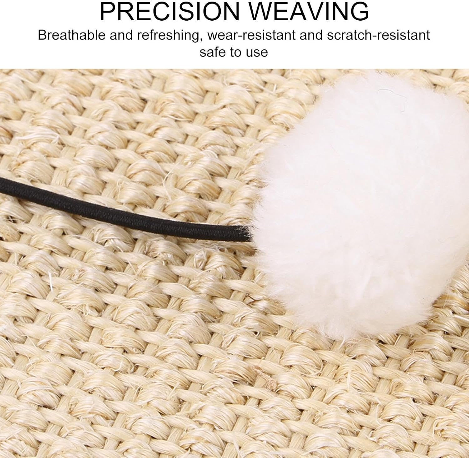 Cat Scratching Mat | Cat Scratcher Pad with Plush Ball,Sisal Fabric Scratcher for Cats, Cat Wall Furniture Protector for Living Room