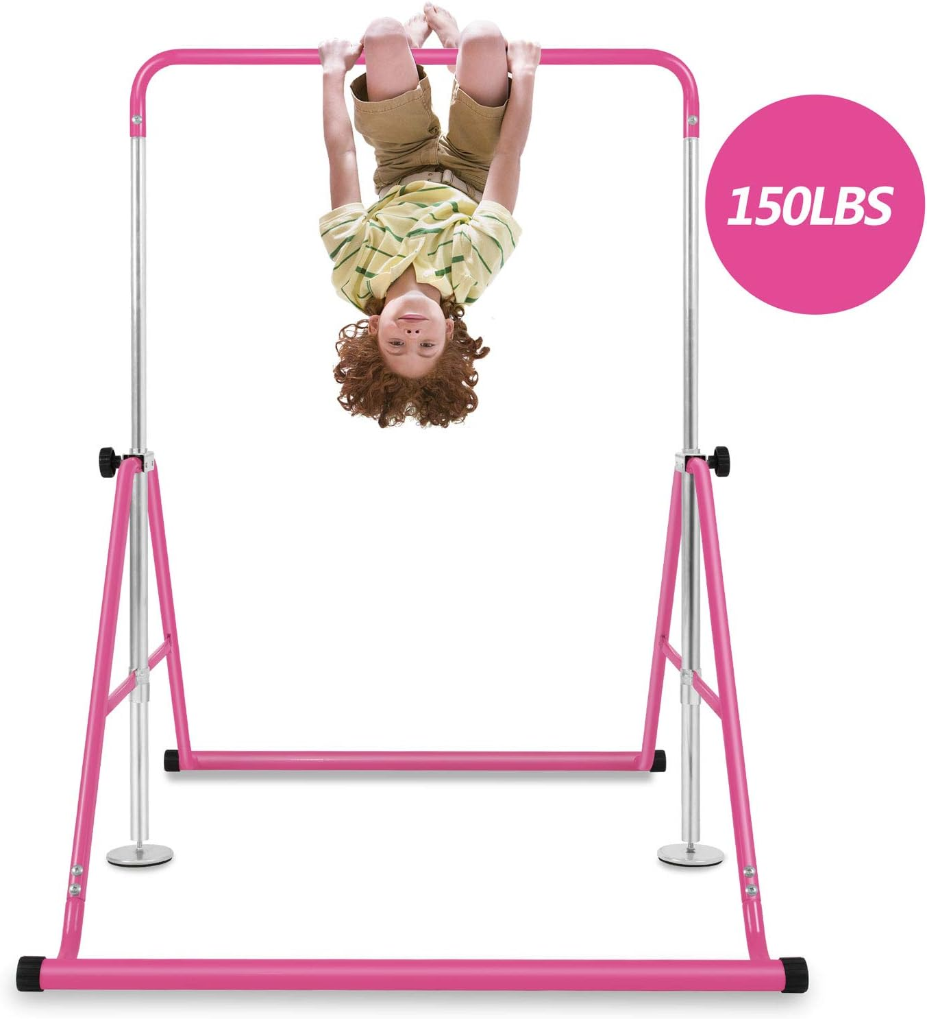 Bangtong&Li Gymnastics Bar for Kids Height Adjustable Horizontal Bar Folding Gymnastics Junior Training Bar for Home Gymnastics Equipment - Black image number 4