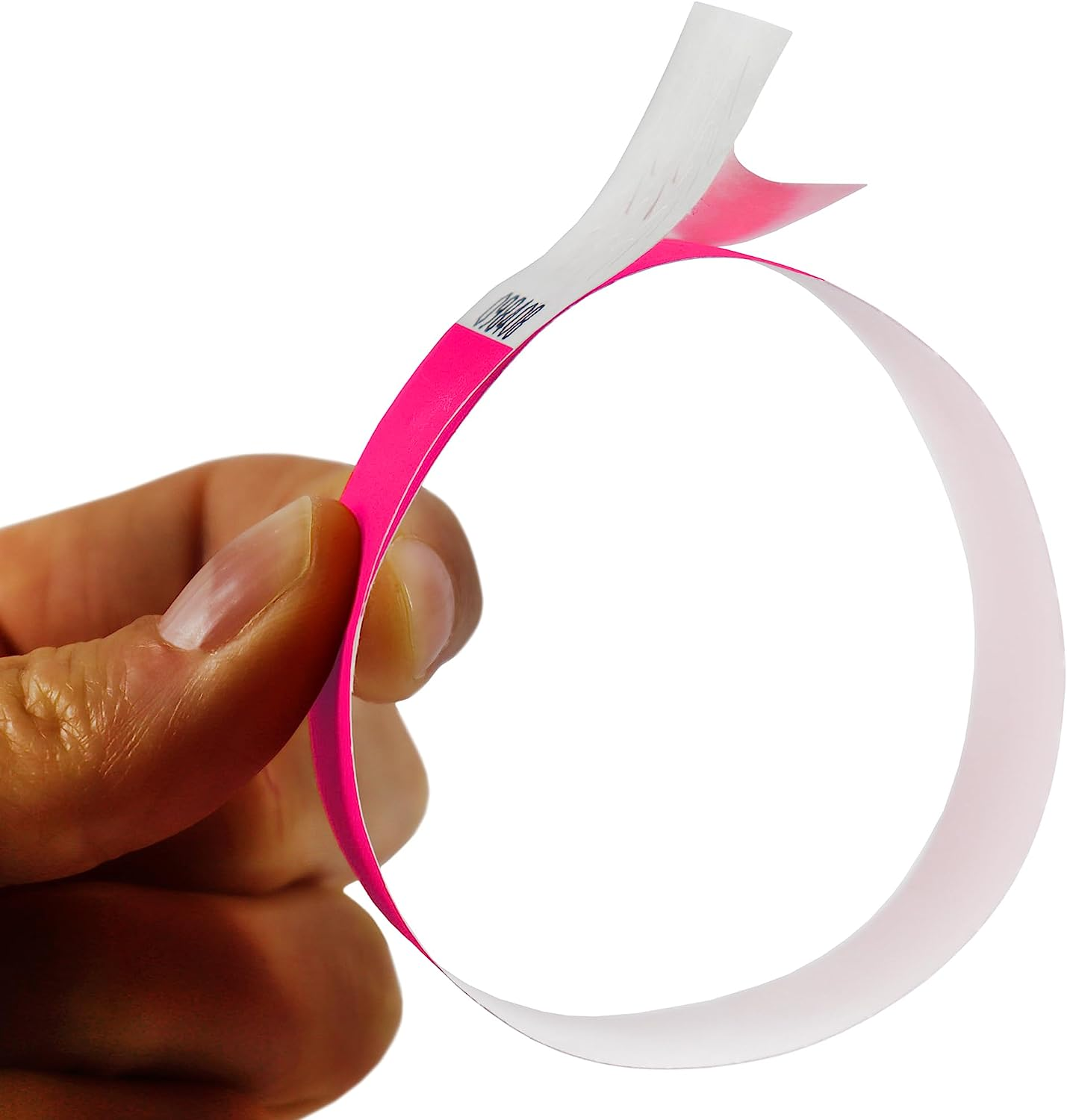 100 Pink Tyvek Wristbands 19Mm with Tape Closure Waterproof ID Bands Age Proof Security for Events image number 1