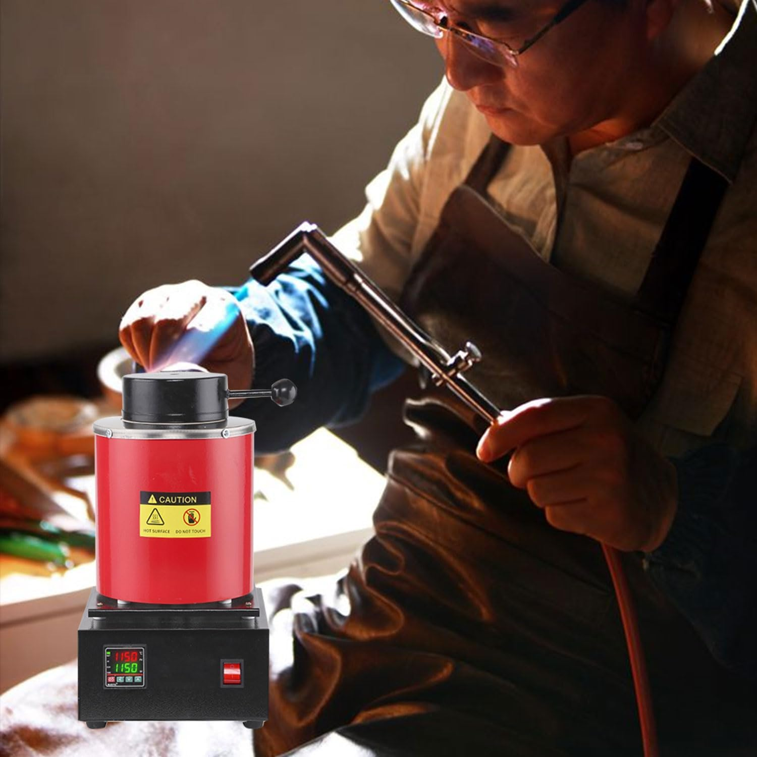 CHAOFLIGHT Gold Melting Pot 3KG Gold Melting Furnace Electric Metal Smelting Machine Resin Jewellery Making Tools for Assaying Gold, Silver, Tin, Aluminum image number 5