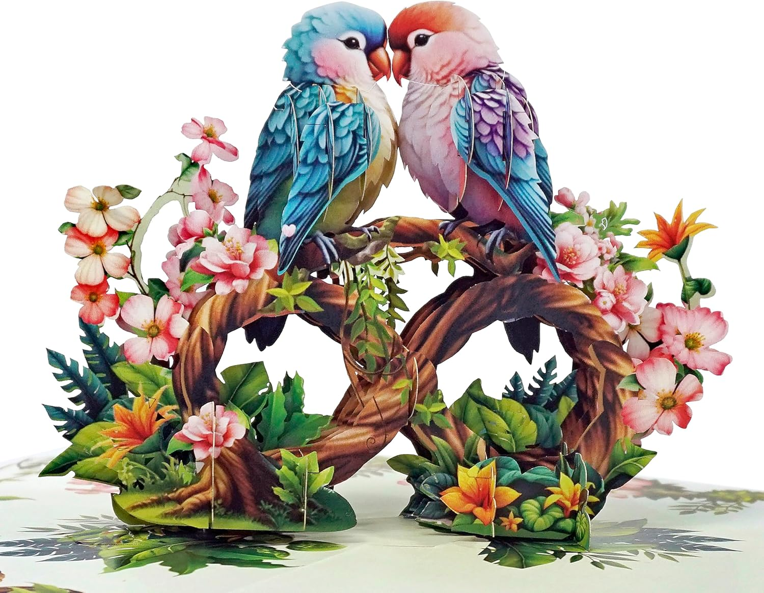CUTPOPUP Bluejay Couple, Anniversary Card Pop Up, Valentines Day, Wedding, Engagement, 3D Greeting Card (Bluejay Couple-Heart Shape) LO179AU1520 image number 2