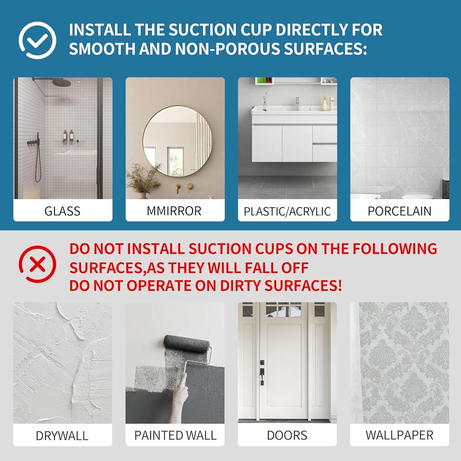 Suction Cup Hooks for Shower,2 Packs Wall Mount Towel Holder,Removable Shower Towel Suction Hooks for Bathroom Wall,Kitchen,Glass,Mirror,Tile to Hang Robes,Loofah-Silver image number 1