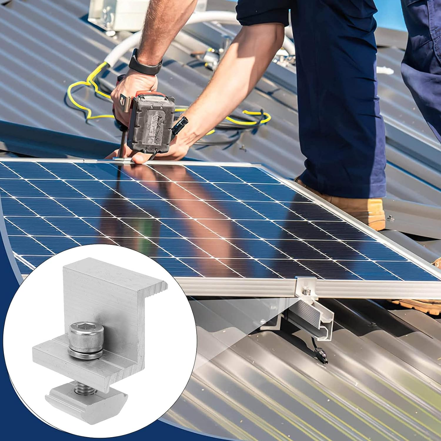 10PCS PV Mounting Side Clamps Aluminum Solar Panel Z Brackets Mounting Kit for RV House Boat 30Mm image number 3