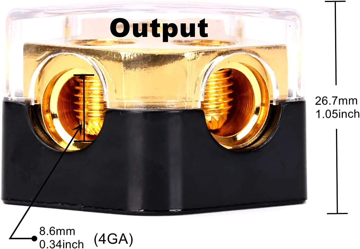 Amp Power Distribution Block 2 Gauge in 4 Gauge Out for Car Audio Splitter Ground Distribution Connecting Block image number 5