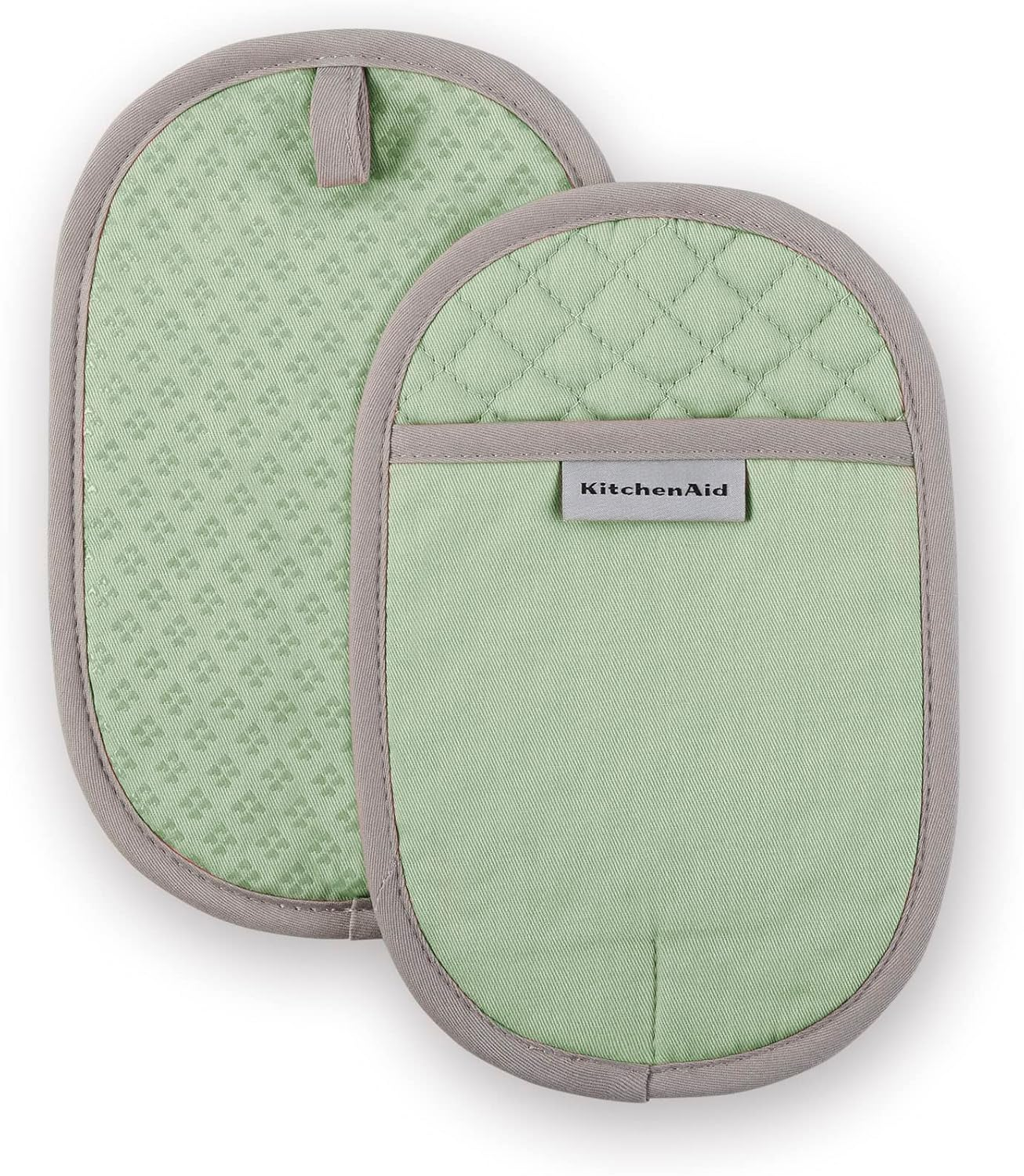 Kitchenaid Asteroid Oval Pot Holder 2-Pack Set, Pistachio, 6.5"X10" image number 6