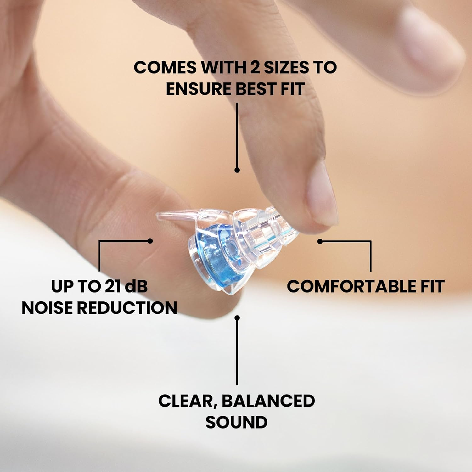 Eargasm High Fidelity Earplugs for Concerts Musicians Motorcycles Noise Sensitivity Conditions and More - Blue image number 2