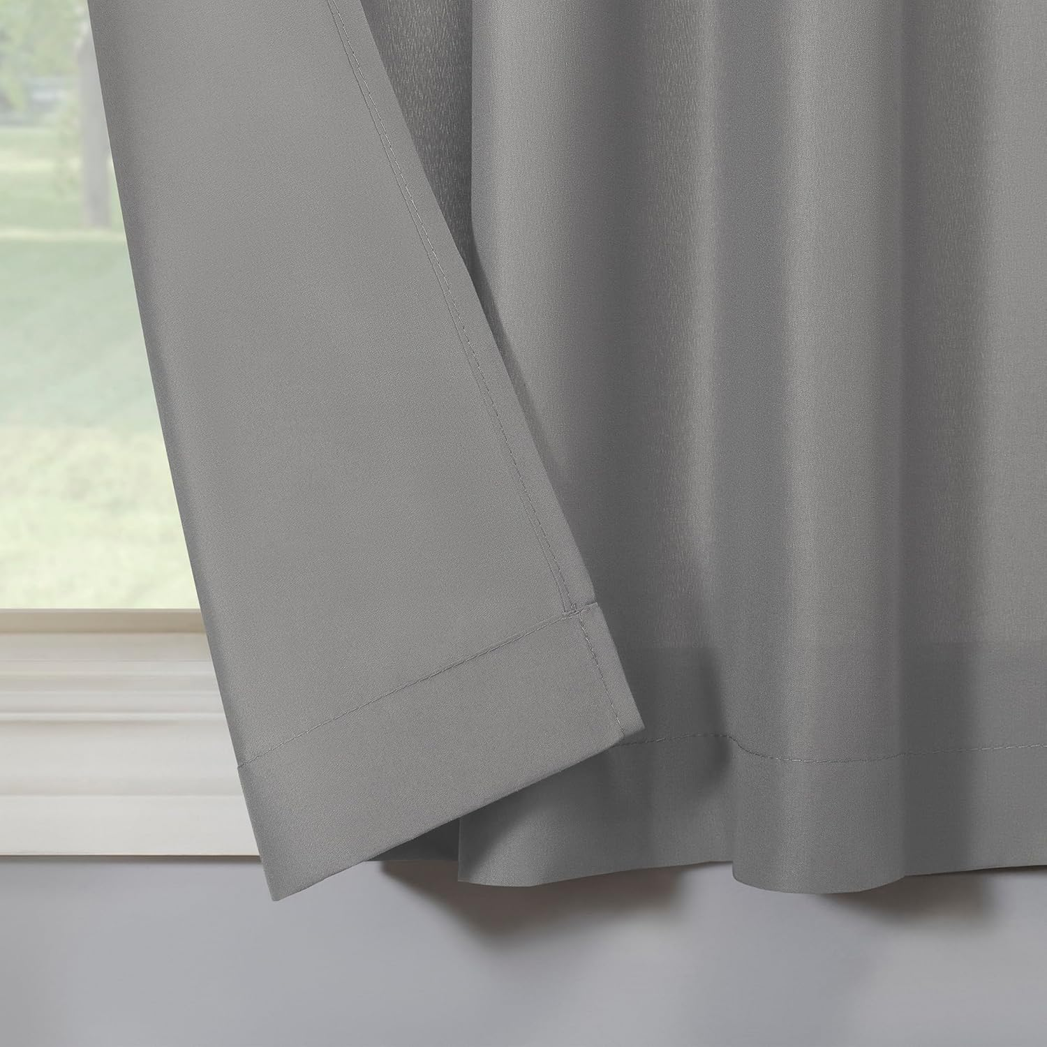 No. 918 Martine Microfiber 3Pc Kitchen Curtain Set, 54" X 36", Gray image number 5