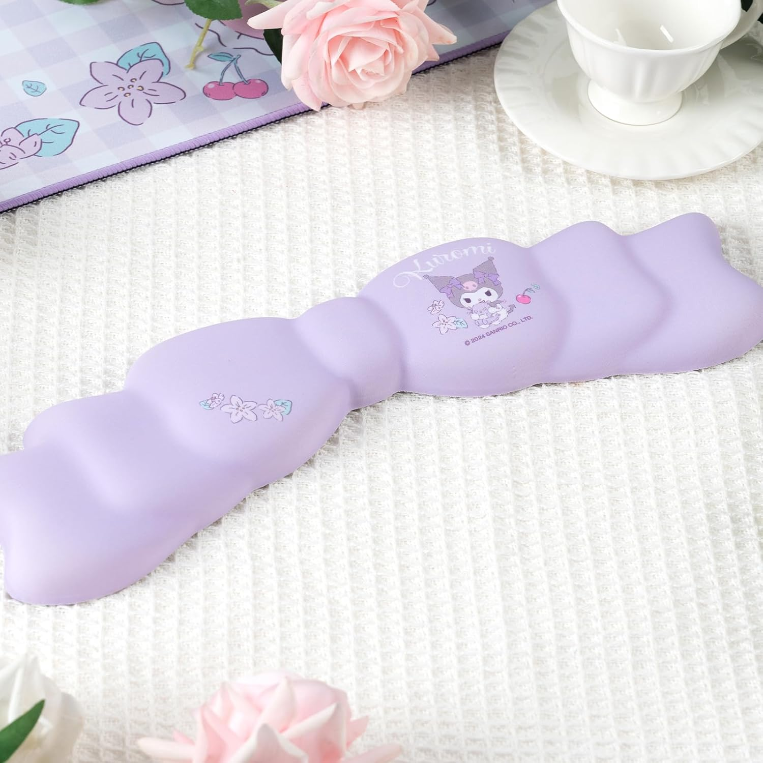 Memory Foam Bowknot Wrist Rest,Non-Slip Rubber Base Keyboard Wrist Rest for Gaming,Or Home Office Work (Purple) image number 6