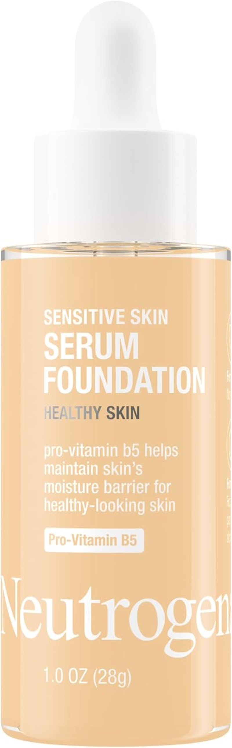 Neutrogena Healthy Skin Sensitive Skin Serum Foundation with Pro-Vitamin B5, Color Correcting & Pore Minimizing Liquid Foundation & Face Serum, Buildable Coverage, Medium 02, 1 Oz