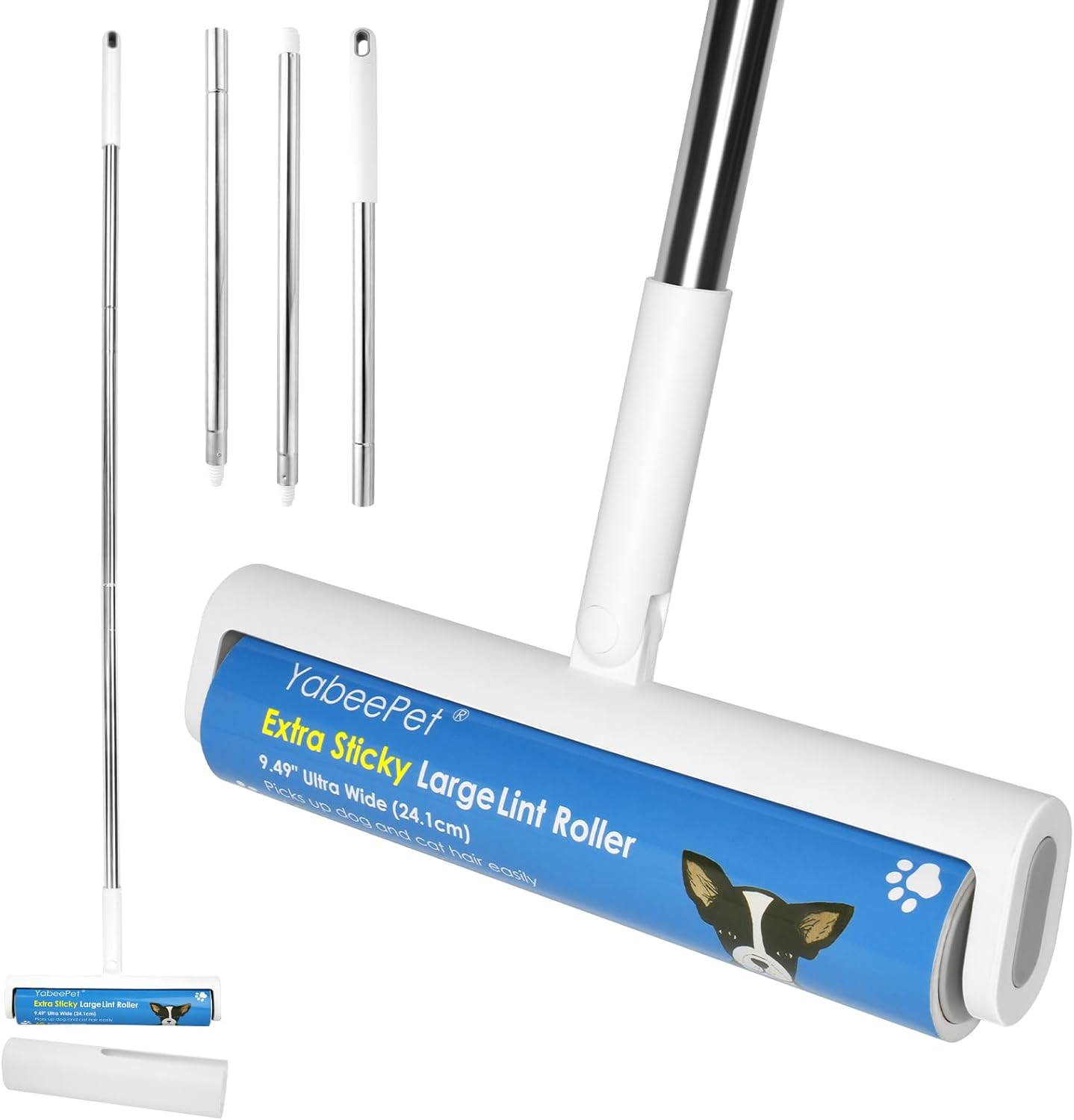 Large Lint Rollers for Carpet and Floor, 24.1Cm Extra Sticky Rollers with 127Cm Long Handle for Carpets, Couch, Floor, Clothing, and Pet Hair Cleaning(1 Roller) image number 6