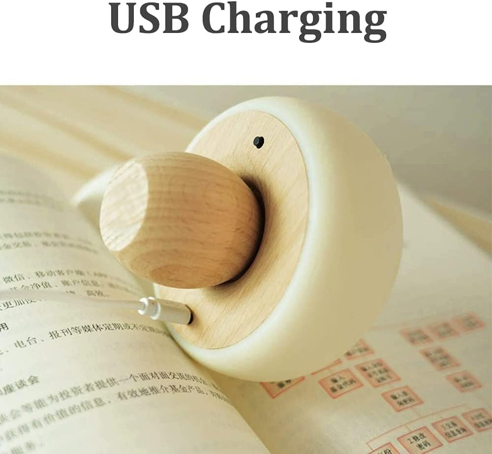 MODOAO LED Night Light Cute Mushroom Pat Light Silicone USB Night Lamp Magnetic Touch Sensor Atmosphere Lamp Bedroom Bedside Table Lamp image number 4