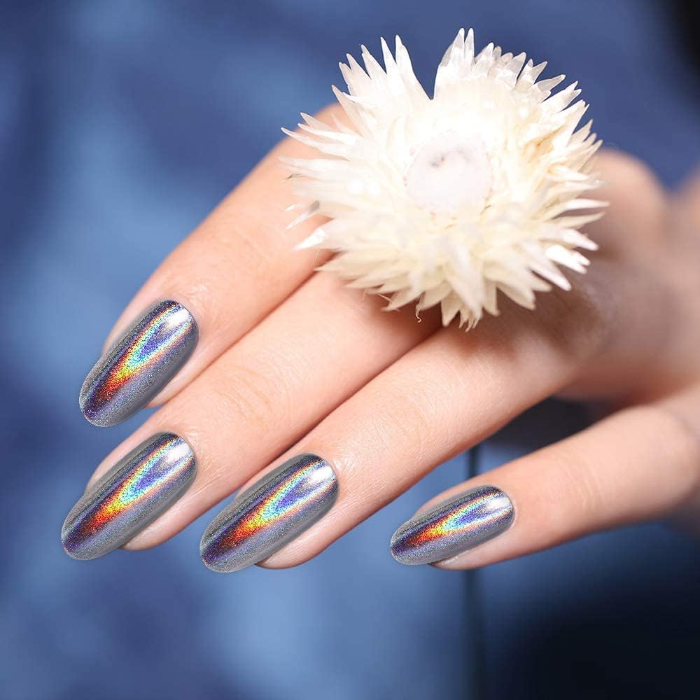 16 Jars Chrome Nail Powder Metallic Mirror Effect Holographic Aurora Chameleon Pigment 1G image number 5