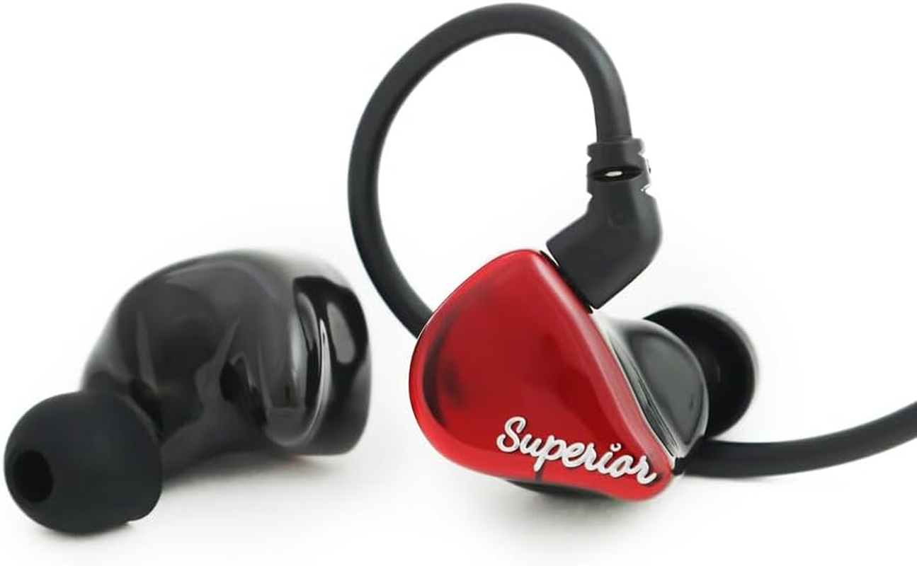 Qdc Superior Vermilion Red (QDC-SUPERIOR-RD Earbuds with 0.4 Inch (10 Mm) Single Full Range Dynamic Driver) Coaxial Dual Magnetic Circuit & Dual Cavity Construction Uses Iem2Pin Connector High image number 2