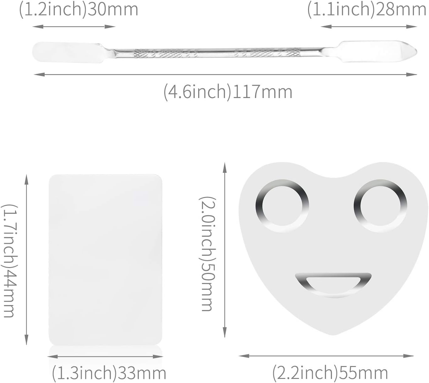 LONGWAY 2 Pieces Makeup Cosmetic Palettes with Finger Rings,Nail Art Polish Holder Stainless Steel Mixing Palette Ring Nail DIY Art Design Paint Color Mixing Paint Manicure Tool with Spatula image number 2