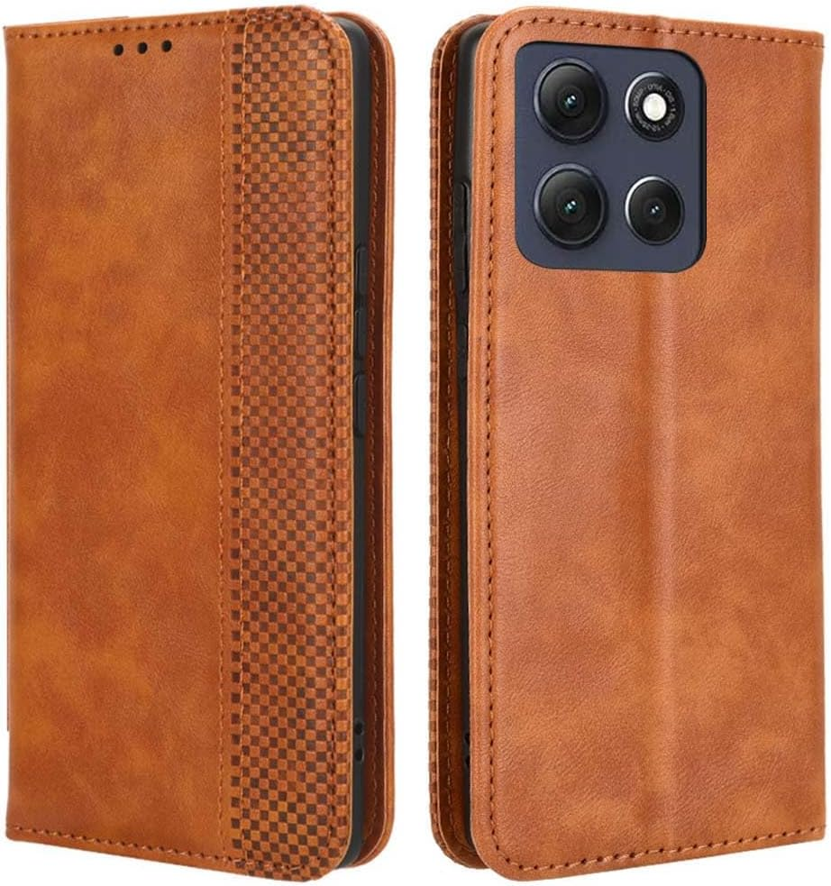 GOKEN Case for Motorola Moto G86 Power - Premium Synthetic Leather Wallet, Silicone Interior, Magnetic Flip with Card Holder, Foldable Kickstand, Full Protection -Black