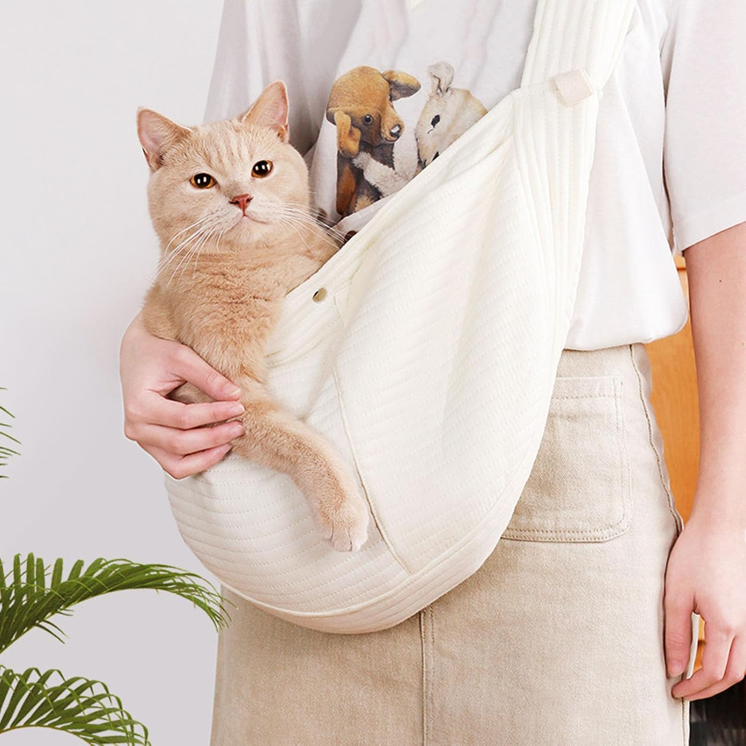 Cat Sling Carrier, Large Space Cat Carrying Bag Comfortable Multifunction for Travel image number 1