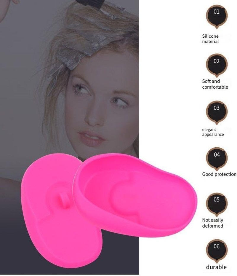 Ear Cover Protector, Ear Covers Shower Cover Protectors for Dye Color Ear Cover Protector for Salon, Home Shower (Pink, One Size)