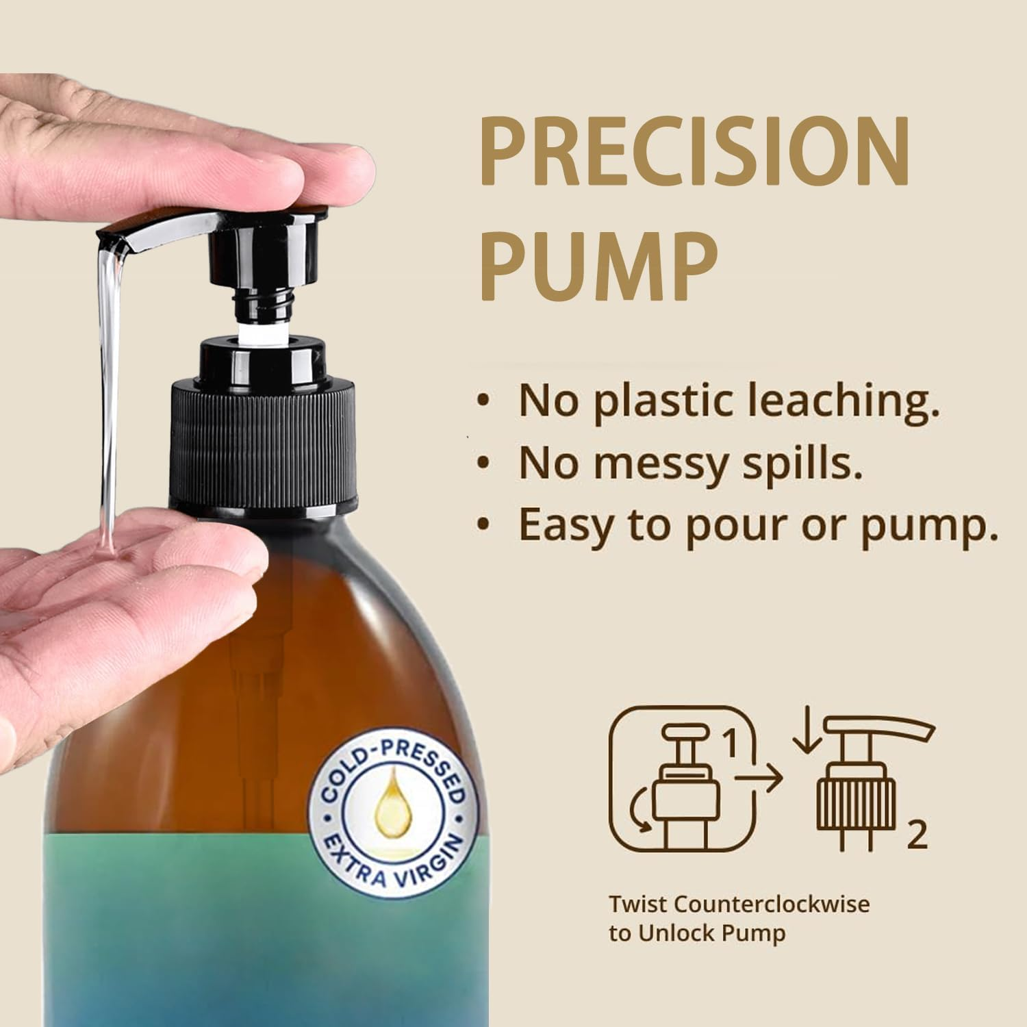 Oxyooh 2 Pack Pump Dispenser Compatible with Queen of Thrones & Heritage Castor Oil & Rejuvenaturals, Plastic Precision Pump for 16Oz Bottle, Queen Dispenser with Empty Mascara Tube (Oil Not Included image number 3