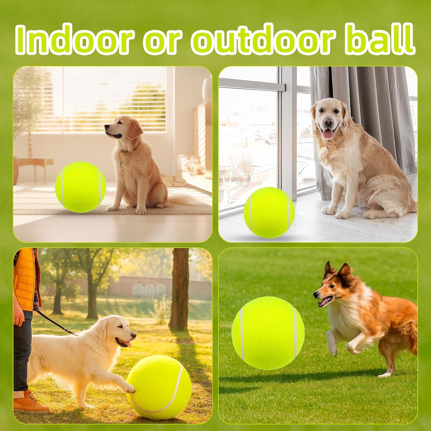 9.45 Inch Giant Herding Ball for Dogs, Extra Large Tennis Ball for Dogs with Pump & 2 Needles Fun Fetch & Training Pet Outdoor Toy