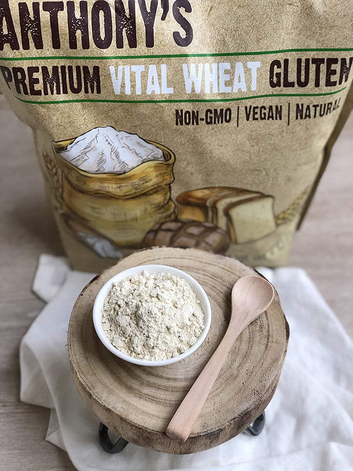 Anthony'S Vital Wheat Gluten Natural, 4Lbs, High in Protein, Vegan, Non GMO, Keto Friendly image number 2