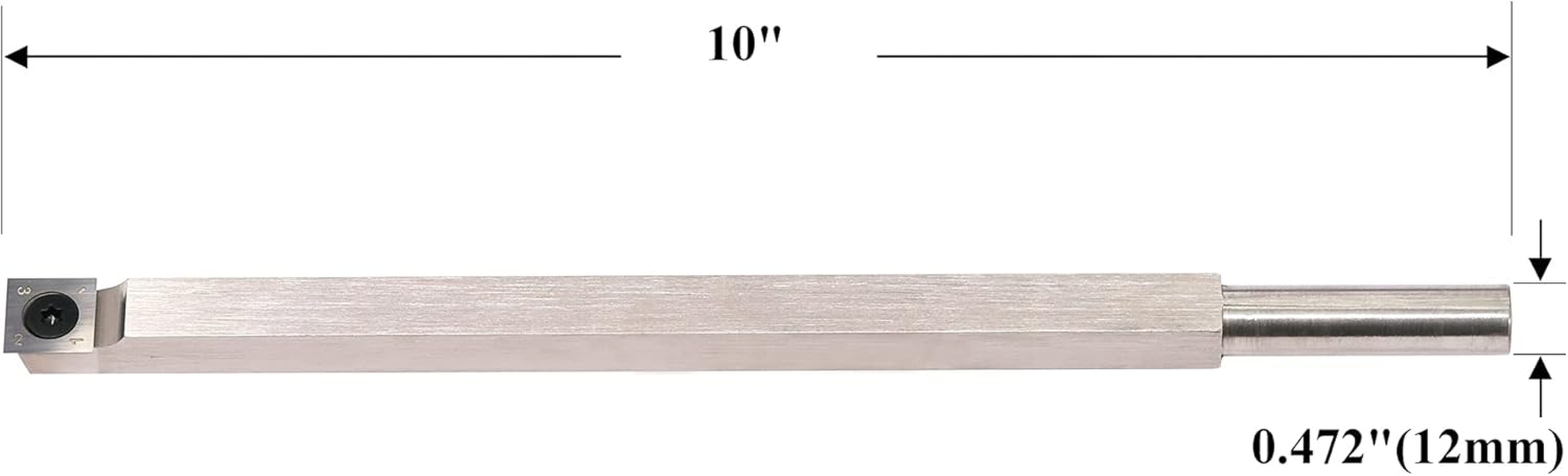 Wood Turning Tool Carbide Tipped Lathe Chisel Rougher Tool Bar 10 Inches with 14Mm Square Carbide Insert for Wood Hobbyist or DIY or Carpenter,Handle Not Include