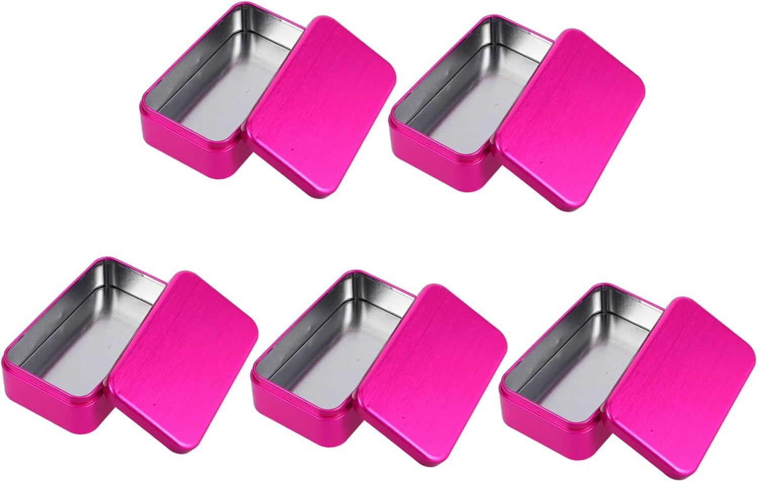 5Pcs Brushed Metal Spice Box Storage Tin Canisters Decorative Luggage Cosmetics Cases image number 5