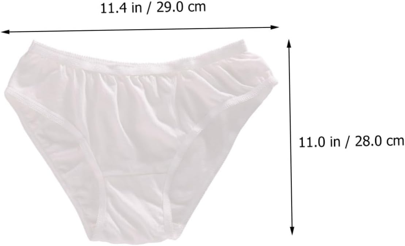 5Pcs Portable Travel Underwear for Women Cotton Disposable Underpants Breathable Underwear for Outdoor Trips and Everyday Use White
