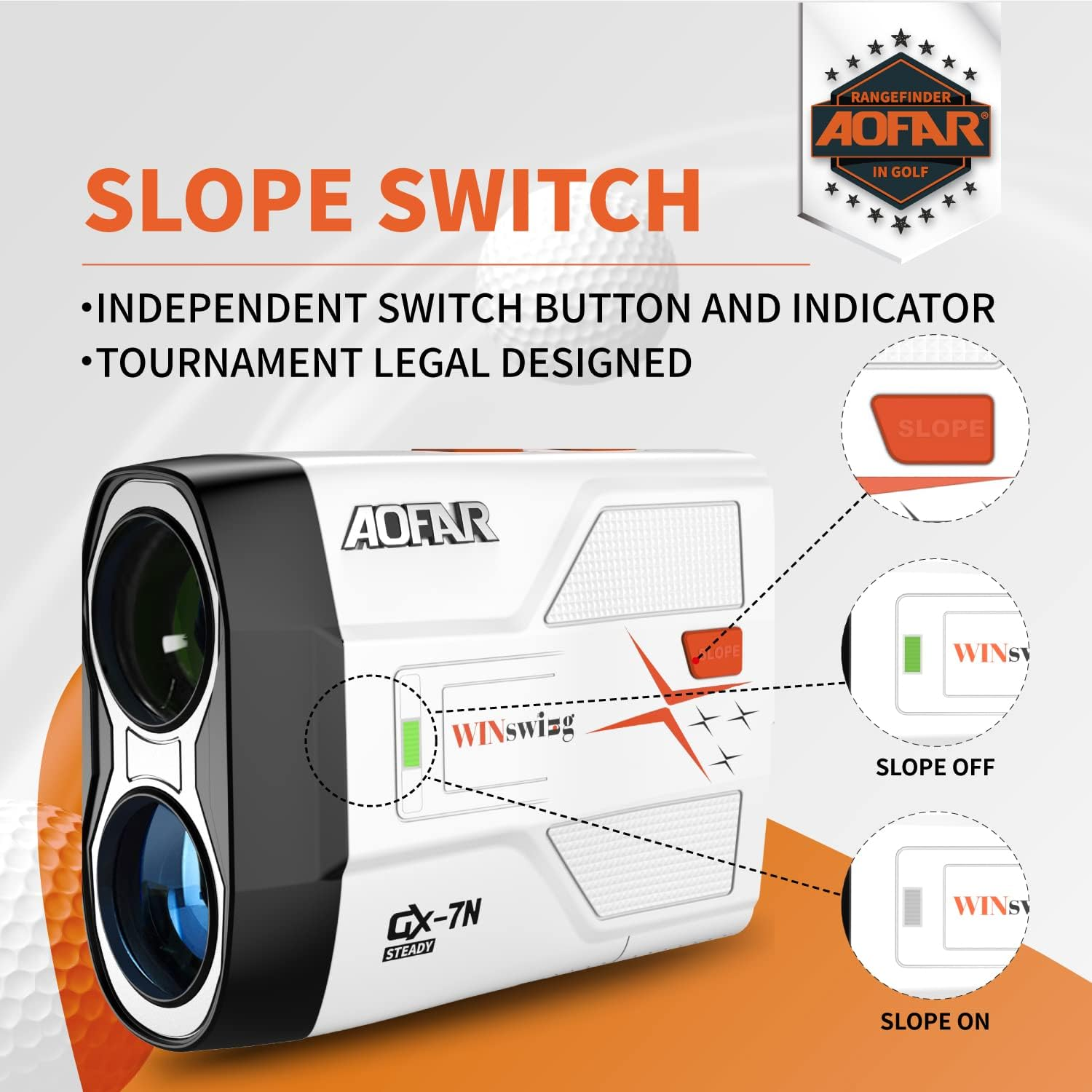 AOFAR GX-7N Golf Rangefinder with Continuous Scan, Slope and Angle Switch Button with Indicator, Flag-Lock with Pulse and Scan for Closer Target, 800 Yards, High-Precision, Waterproof for Tournament image number 2