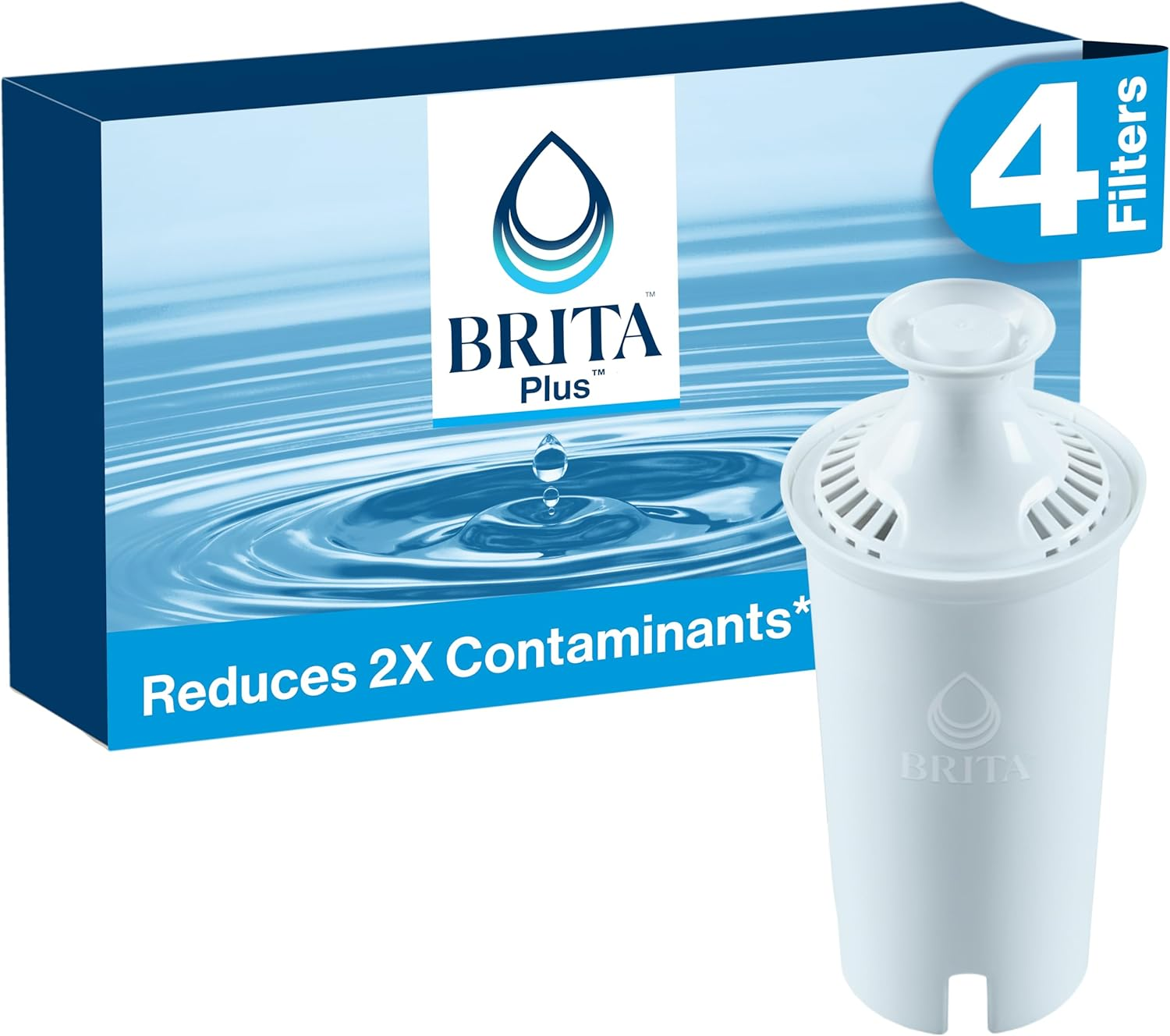 Britaplus Water Filter, High Density Replacement Filter for Pitchers and Dispensers, Made without BPA, 4 Count image number 6