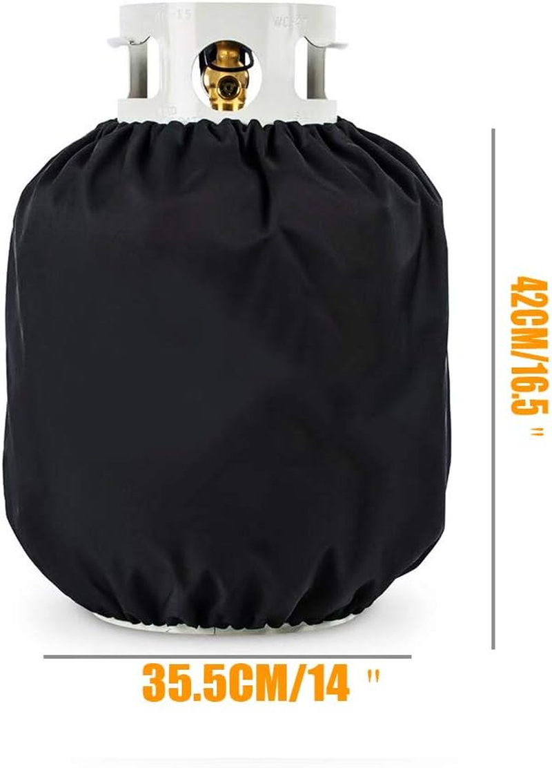 Linkool 20 Lb. Propane Tank Cover,Black,14" Dia X16.5,Hides Often Ugly/Rusty/Dirty Tank Cylinder,All Weather Protection image number 1