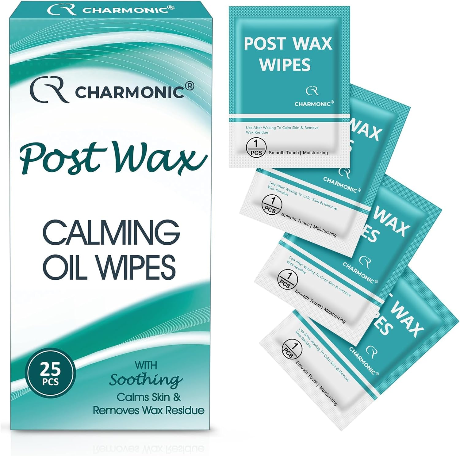 25 Pcs Post Wax Oil Wipes, Wax Remover for Skin Cleanser, after Wax Care Reduces Redness, Removes Residue, Body & Facial Post Waxing Treatment, Post Wax Care Refill Pack for All Hair Removal Products&hellip; image number 1