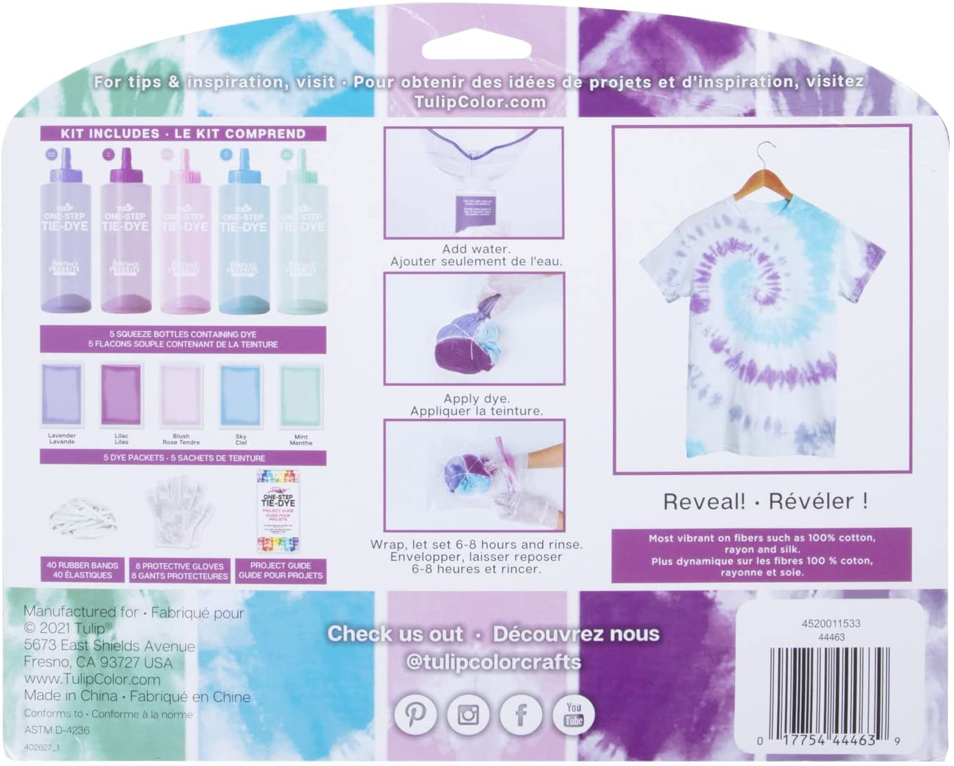 Tulip One-Step Tie-Dye Kit 5 Color Kit Tie Dye, Pretty Pastels image number 5