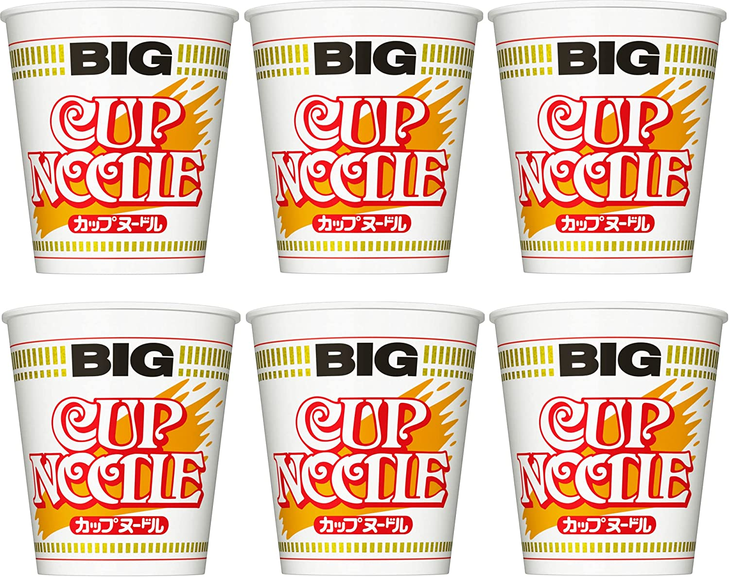 Nissin Japanese Cup Noodle BIG - Instant Ramen Noodles - Soy Sauce BIG Size 120G - 6P Set from Japan