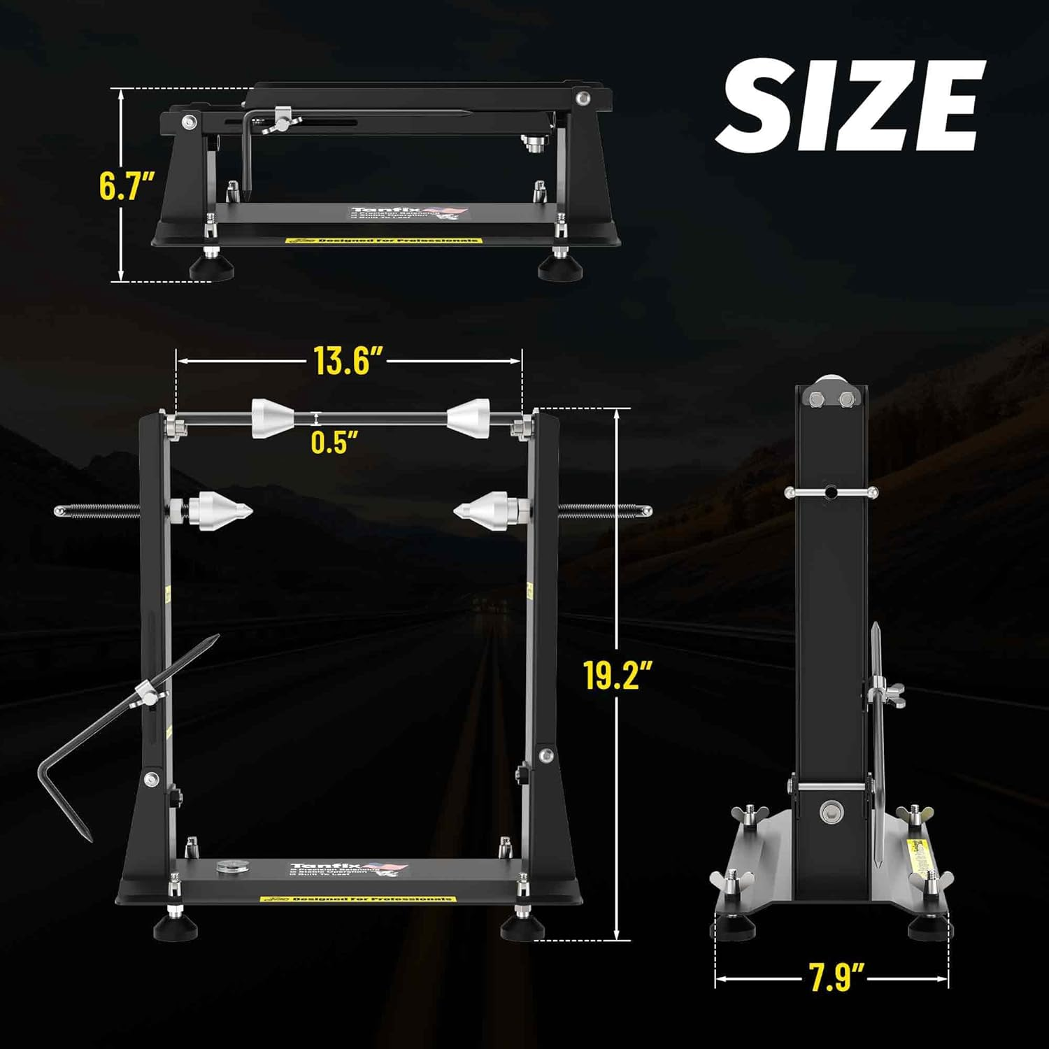 Motorcycle Wheel Balance Stand, Heavy-Duty Single-Axle Wheel Balancing Tool for Static & Dynamic Tire Alignment, Balancer for Sport and Dirt Bike Wheels (Heavy-Duty Version) image number 6