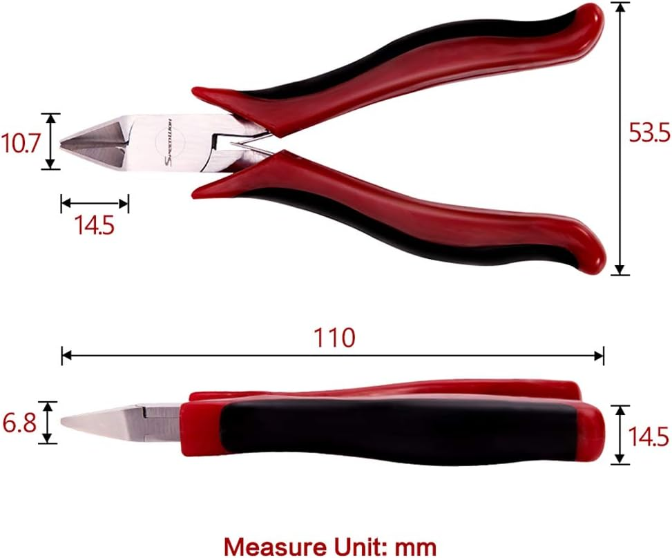 SPEEDWOX Diagonal Cutting Pliers Side Nippers 4 Inch Micro Wire Cutters Precision Plastic Nippers with Spring Mini Side Cutting Flush Cut Angled Head Fine Plier Professional Jewelry Making Tool