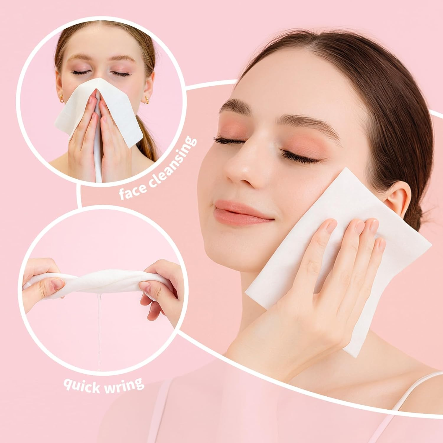 100PCS Disposable Compressed Face Towels - Mini Travel Essentials, Face Towel Disposable Tablets, Soft Face Cloths & Towels for Travel, Camping, Hiking, Outdoor, and Home Use image number 2