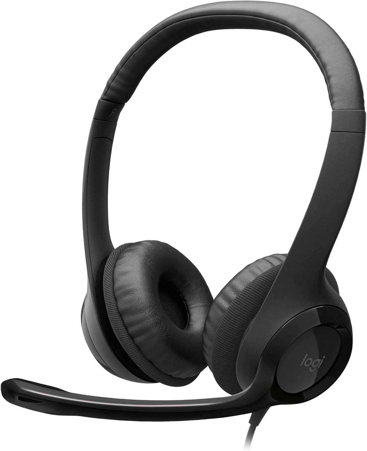 Logitech H390 Wired Headset for Pc/Laptop, Stereo Headphones with Noise Cancelling Microphone, USB-A, In-Line Controls, Works with Chromebook -Black