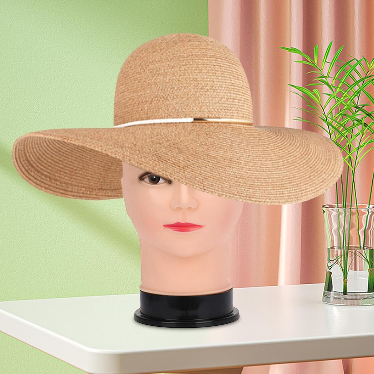 Eigell Female Mannequin Head Wig Display Head Cosmetology Mannequin Head Lightweight Manikin Head Head Model for Headset Glasses Hat image number 1