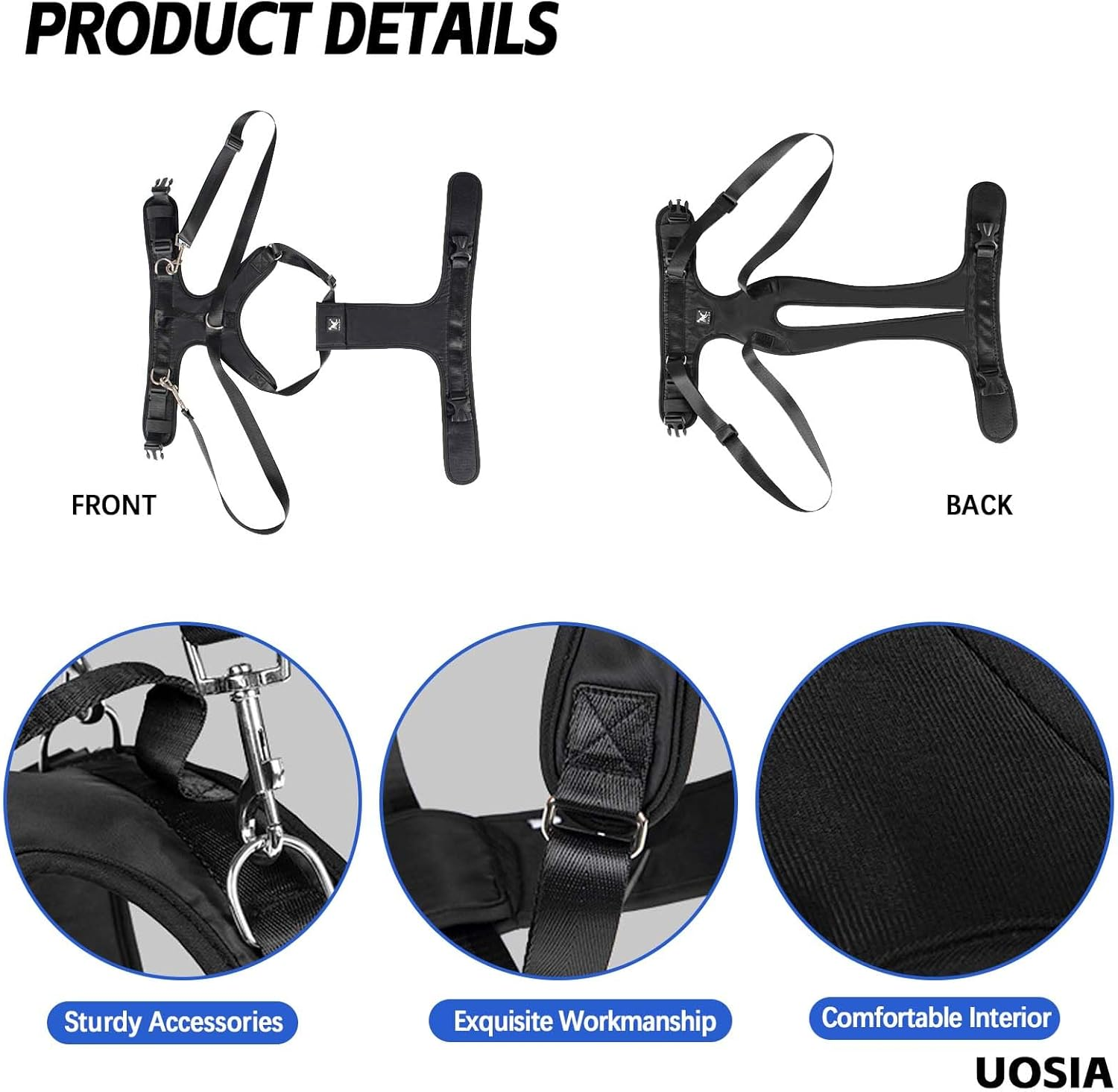 UOSIA Dog Lift Harness Split Dog Support & Recovery Sling Pet Rehabilitation Lifts Vest with Adjustable Straps Front and Rear Legs Support for Old Dog Walk image number 1