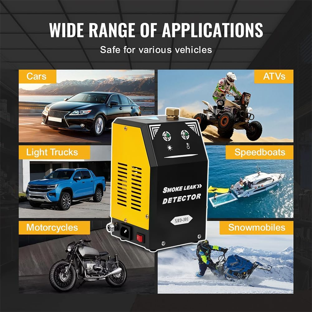 Automotive Smoke Machine, 12V Smoke Machine Leak Detector for Cars, EVAP Car Leak Tester with Built-In Air Pump for Vehicles/Motorcycles/Atv/Boats image number 4