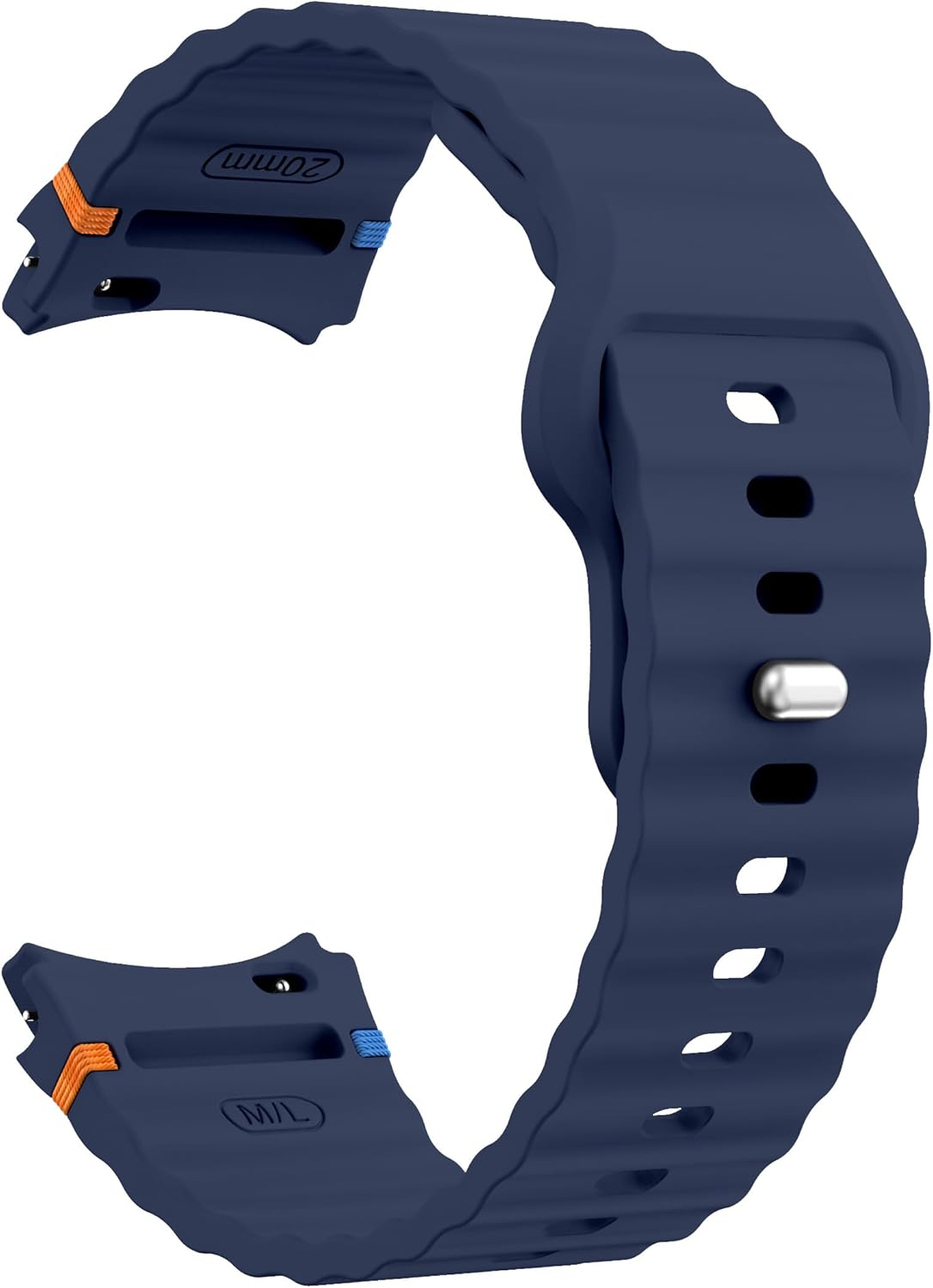 Sport Band Compatible with Samsung Galaxy Watch 7 Band 40Mm 44Mm,No Gap Soft Silicone Bands for Galaxy Watch FE 40 Mm/Galaxy Watch 6/6 Classic 5 4 Band /20Mm Watch Band for Women Men - Blue image number 6