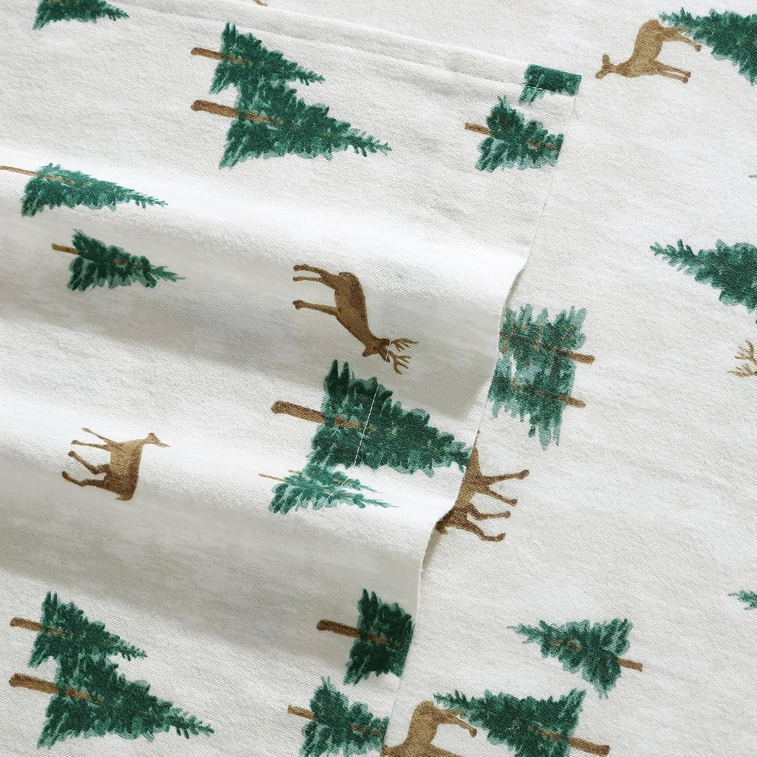 Eddie Bauer - Queen Sheets, Cotton Flannel Bedding Set, Brushed for Extra Softness, Cozy Home Decor (Deer Hollow, Queen) image number 2