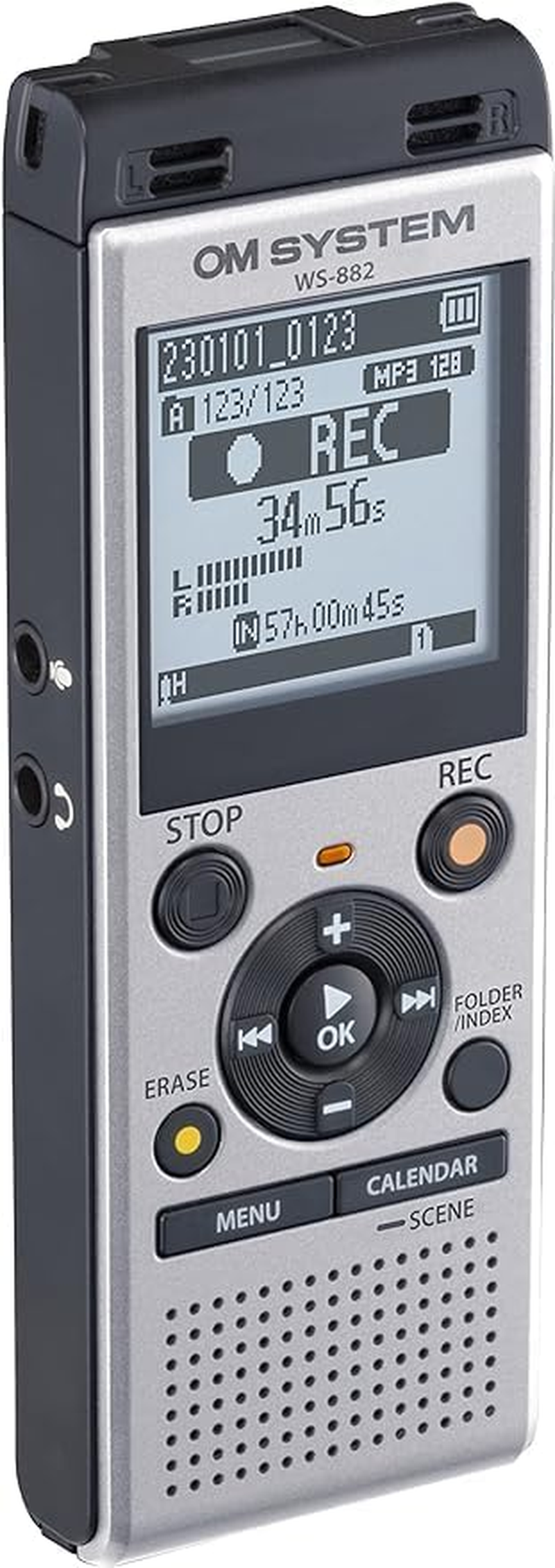 OM SYSTEM Olympus WS-882 Digital Voice Recorder, with Linear PCM/MP3 Recording Formats, USB Direct, 4Gb Playback Speed and Volume Adjust, File Index, Erase Selected Files image number 2