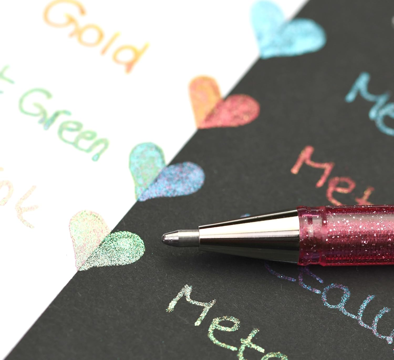 Pentel Hybrid Dual Metallic 1.0Mm Gel Pen One Wallet of 6 Assorted Colours (K110-6) image number 2