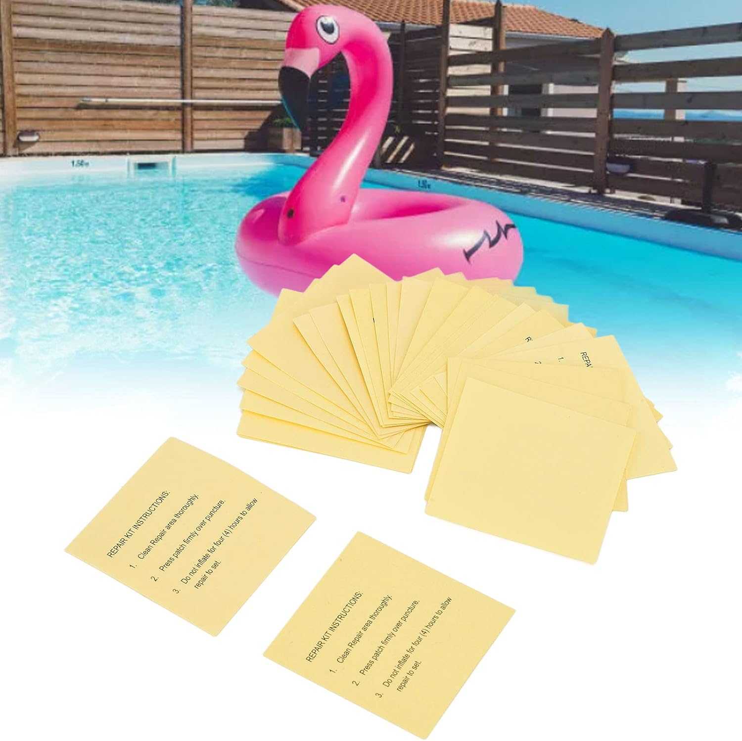 Jiawu 30 Pieces Self Adhesive Repair Patches, Inflatable Pool Patch Liner Repair Kit, Air Mattresses Pool Patch Repair Tool for Inflatable Toys, Swimming Pools, Inflatable Float Boats image number 3